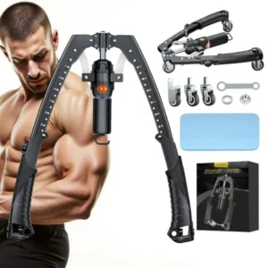 Twister Arm Trainer, 3 in 1 Hydraulic Power Chest Workout Equipment with Ab Roller Wheels and Hooks