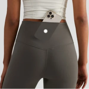 Solid Color Back Waist Pocket High Waist Yoga Legging